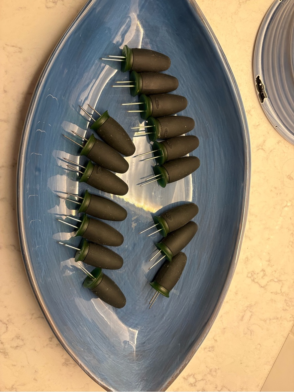 Set of 16 Black and Green OXO good grips corn cob holders
